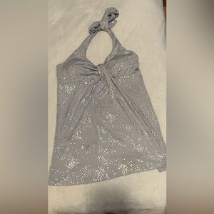 Silver Halter Dressy Top